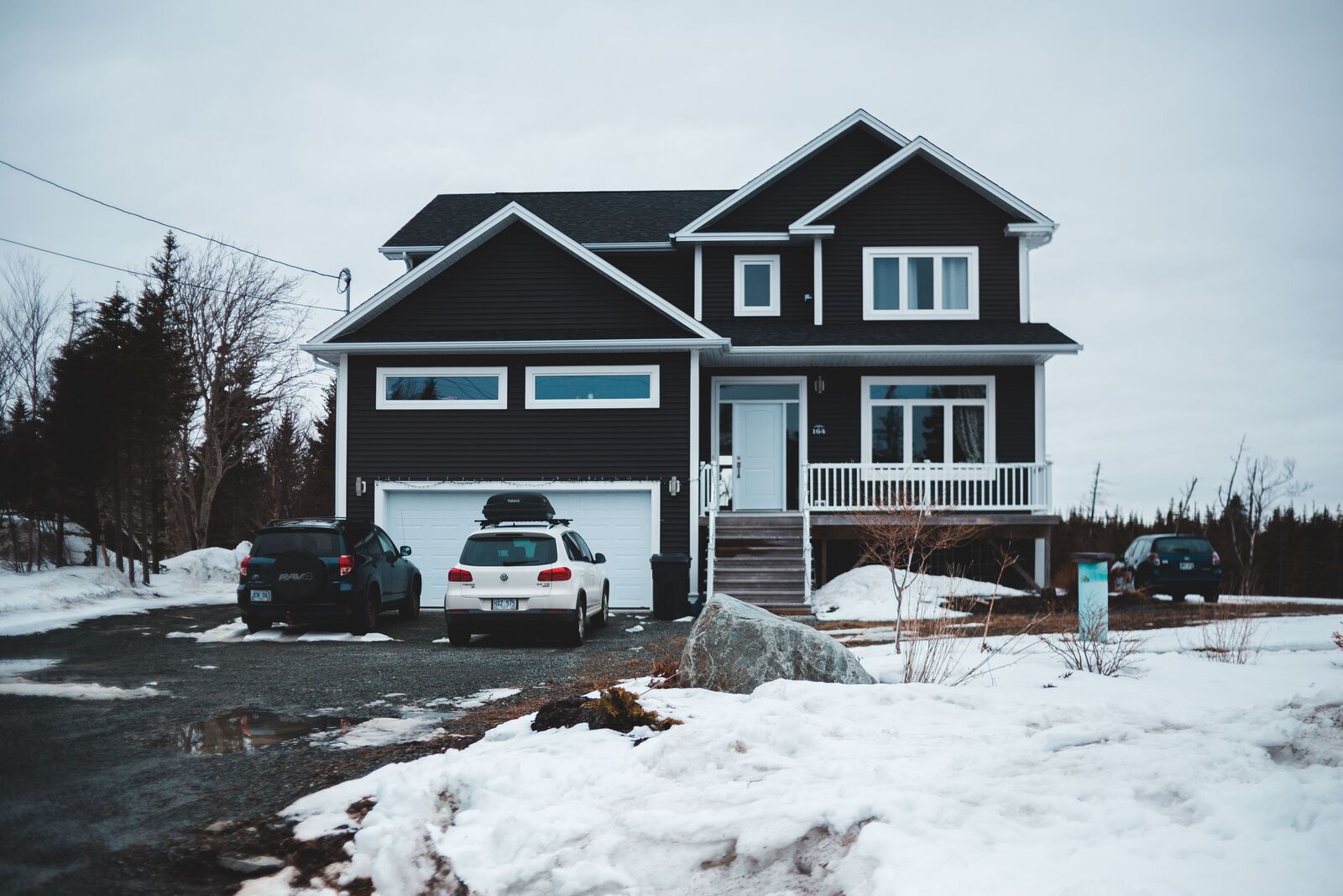 Maison familiale en hiver dans la région de Québec
